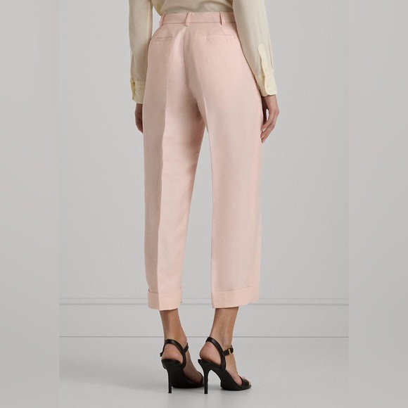 Ralph Lauren Linen-Blend-Twill Cropped Pant - Picture 4 of 5